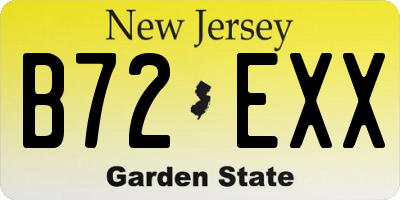 NJ license plate B72EXX