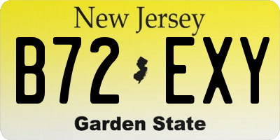 NJ license plate B72EXY