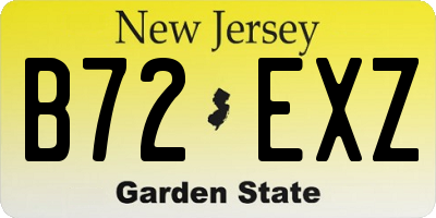 NJ license plate B72EXZ