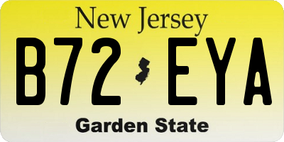 NJ license plate B72EYA