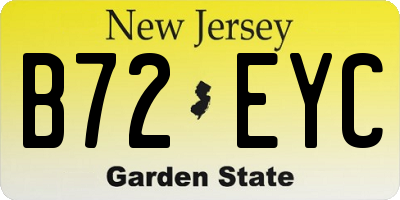 NJ license plate B72EYC