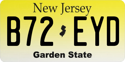 NJ license plate B72EYD