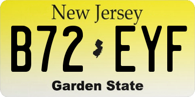 NJ license plate B72EYF