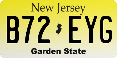 NJ license plate B72EYG