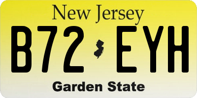 NJ license plate B72EYH