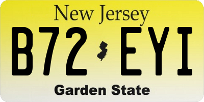 NJ license plate B72EYI