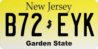 NJ license plate B72EYK
