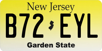 NJ license plate B72EYL