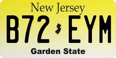 NJ license plate B72EYM