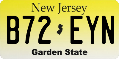 NJ license plate B72EYN