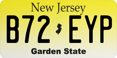 NJ license plate B72EYP