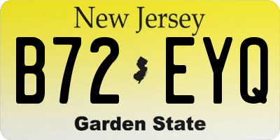 NJ license plate B72EYQ