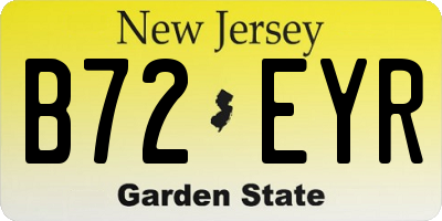 NJ license plate B72EYR