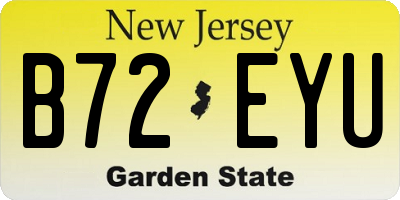 NJ license plate B72EYU
