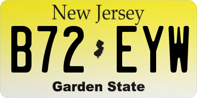 NJ license plate B72EYW