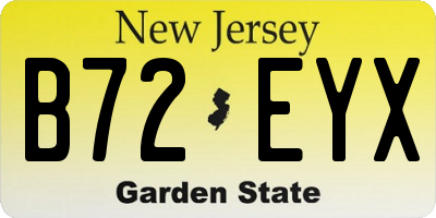 NJ license plate B72EYX
