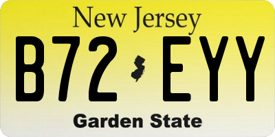 NJ license plate B72EYY