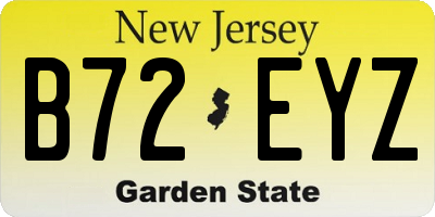 NJ license plate B72EYZ