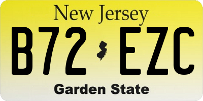 NJ license plate B72EZC
