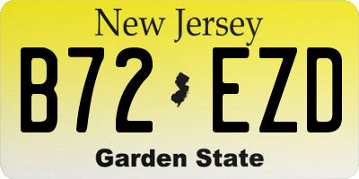 NJ license plate B72EZD