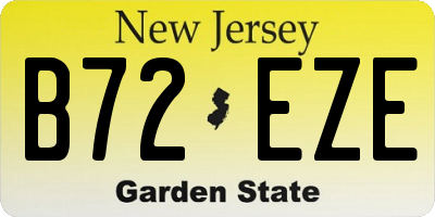 NJ license plate B72EZE