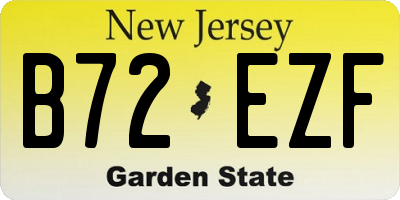 NJ license plate B72EZF