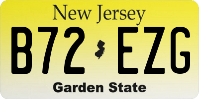 NJ license plate B72EZG