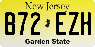 NJ license plate B72EZH