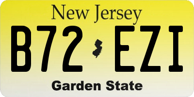 NJ license plate B72EZI