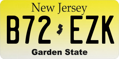 NJ license plate B72EZK