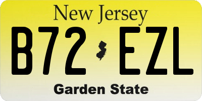 NJ license plate B72EZL