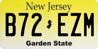 NJ license plate B72EZM