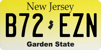 NJ license plate B72EZN