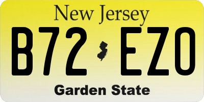 NJ license plate B72EZO