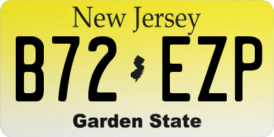 NJ license plate B72EZP