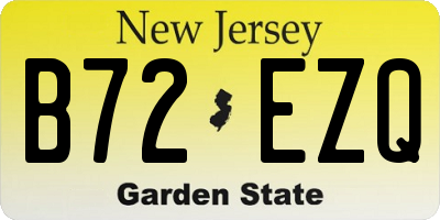 NJ license plate B72EZQ