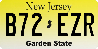 NJ license plate B72EZR