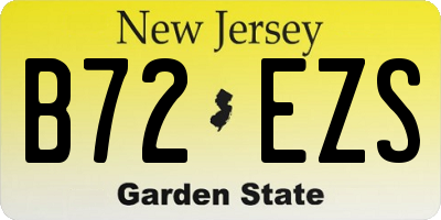 NJ license plate B72EZS