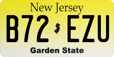 NJ license plate B72EZU