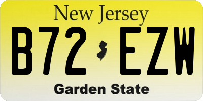 NJ license plate B72EZW