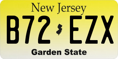 NJ license plate B72EZX