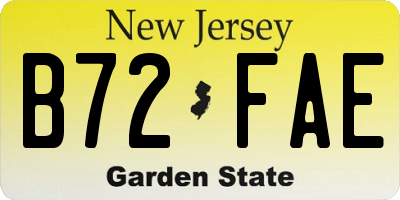 NJ license plate B72FAE