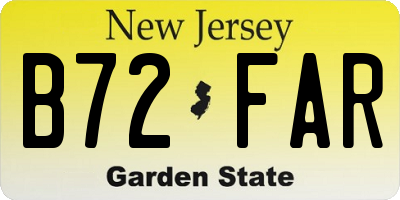 NJ license plate B72FAR