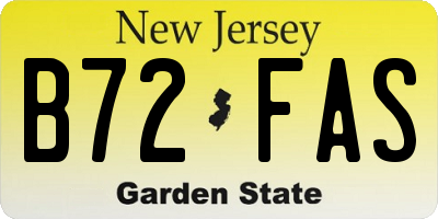 NJ license plate B72FAS