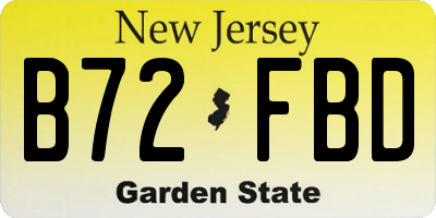 NJ license plate B72FBD
