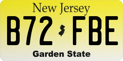 NJ license plate B72FBE