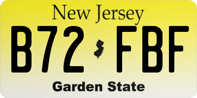 NJ license plate B72FBF