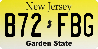 NJ license plate B72FBG