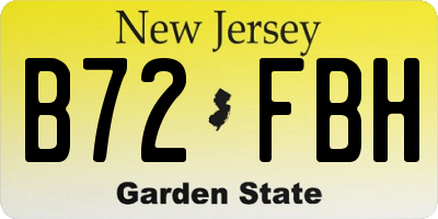NJ license plate B72FBH