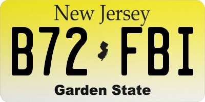 NJ license plate B72FBI